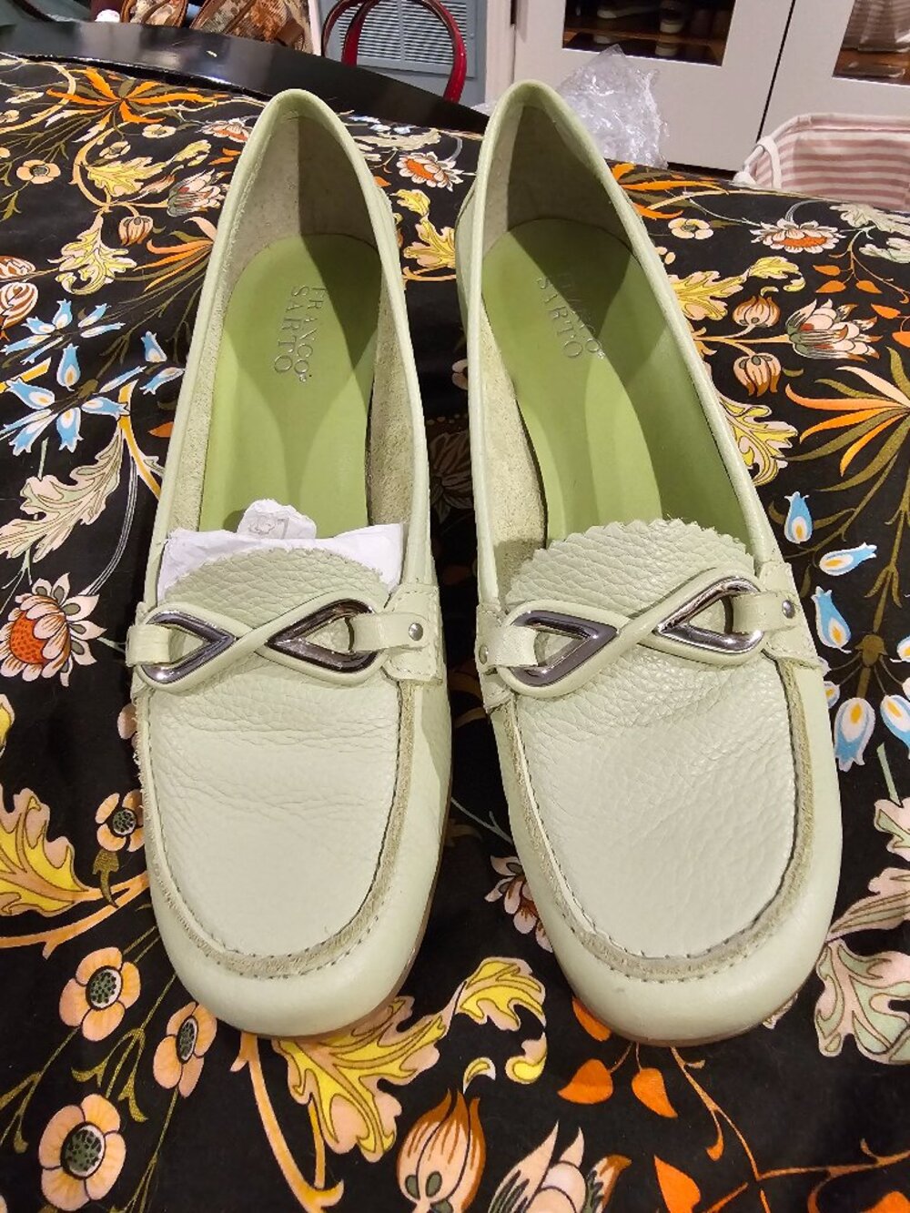 Franco Sarto Kitten Heel Loafers Leather New 10M